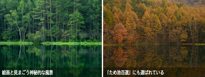 御射鹿池の風景