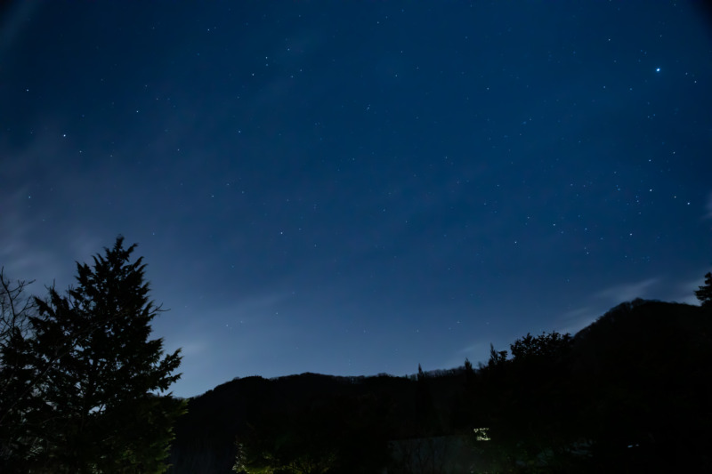 緑と太陽の丘キャンプ場から見える星空