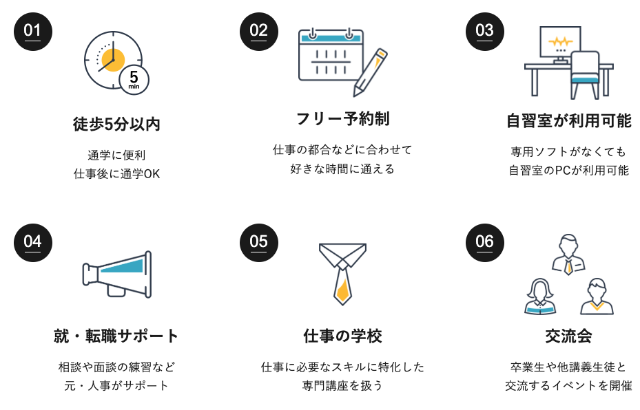 資格とキャリアのスクール「noa」の6つの特徴