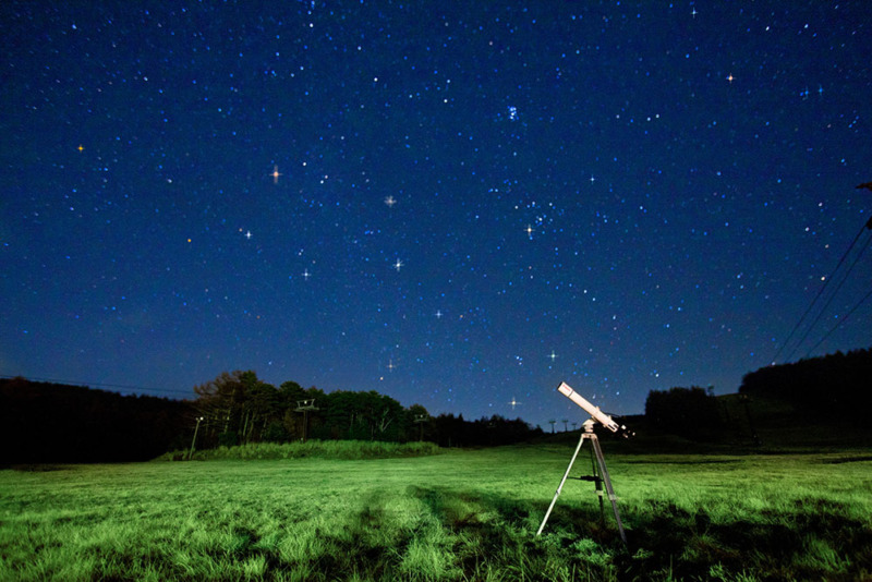 白樺高原ホテル前ゲレンデの星空