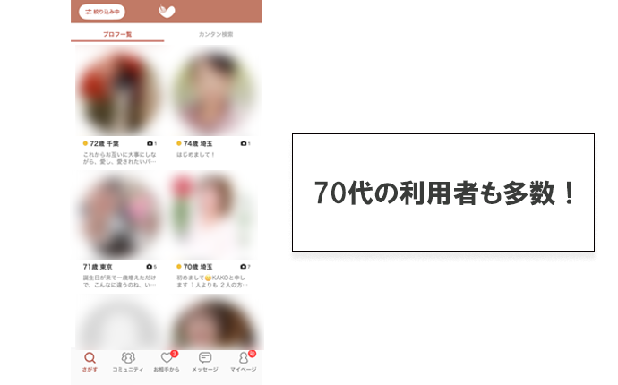 アンジュの実際の検索画面