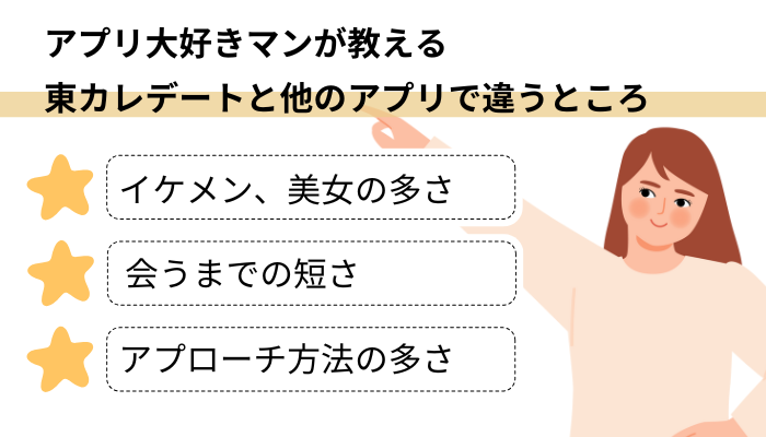 アプリ大好きマンが教える東カレデートと他のアプリで違うところ