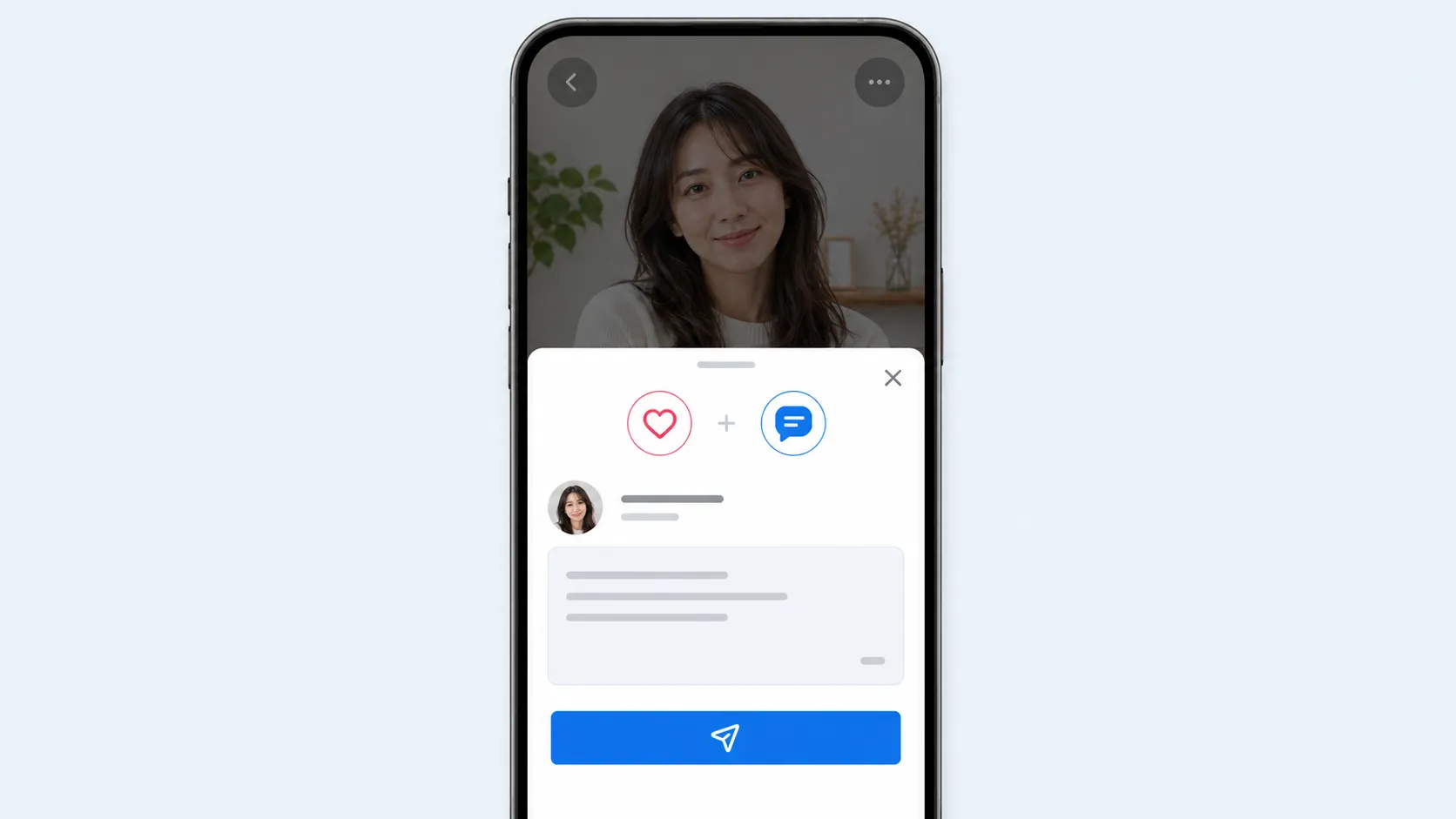 メッセージ付きいいねのアプリ画面イメージ